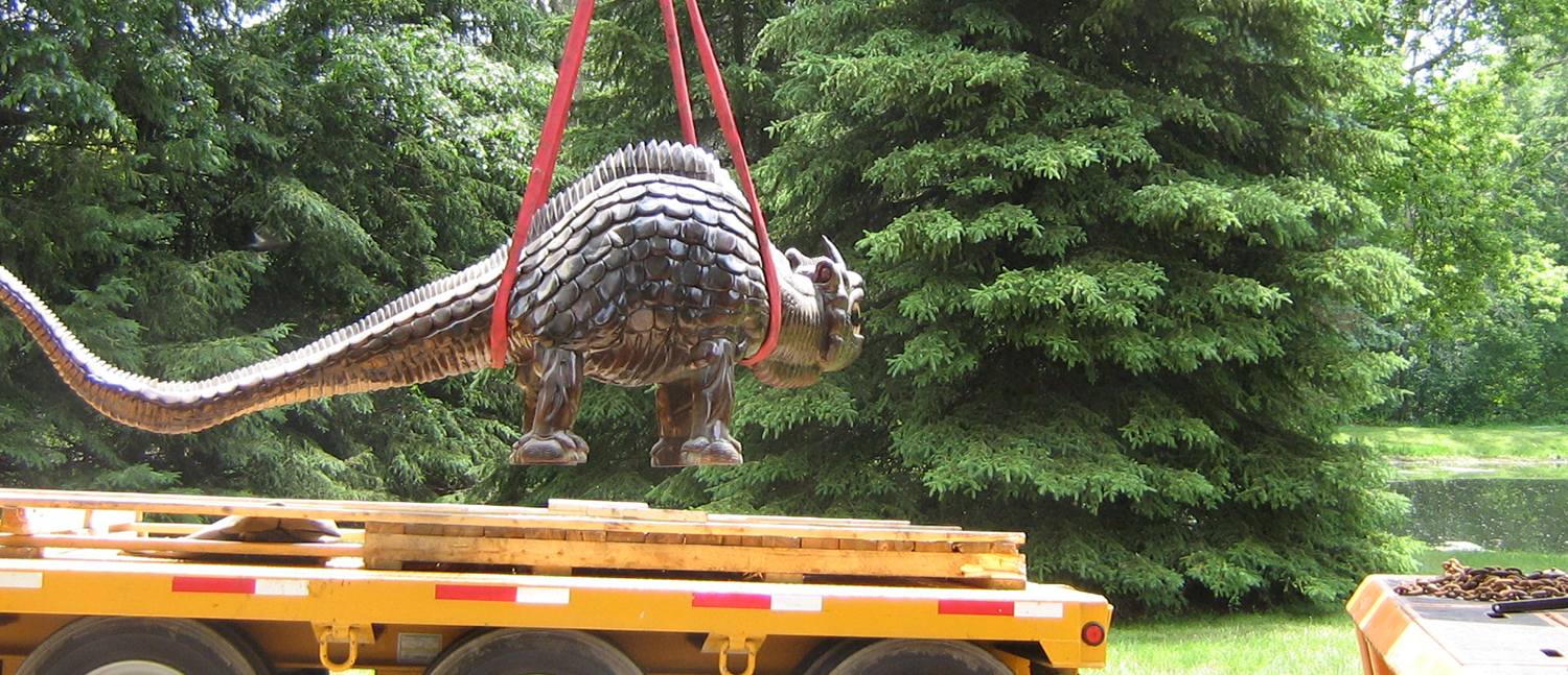Relocation of old and delicate statue